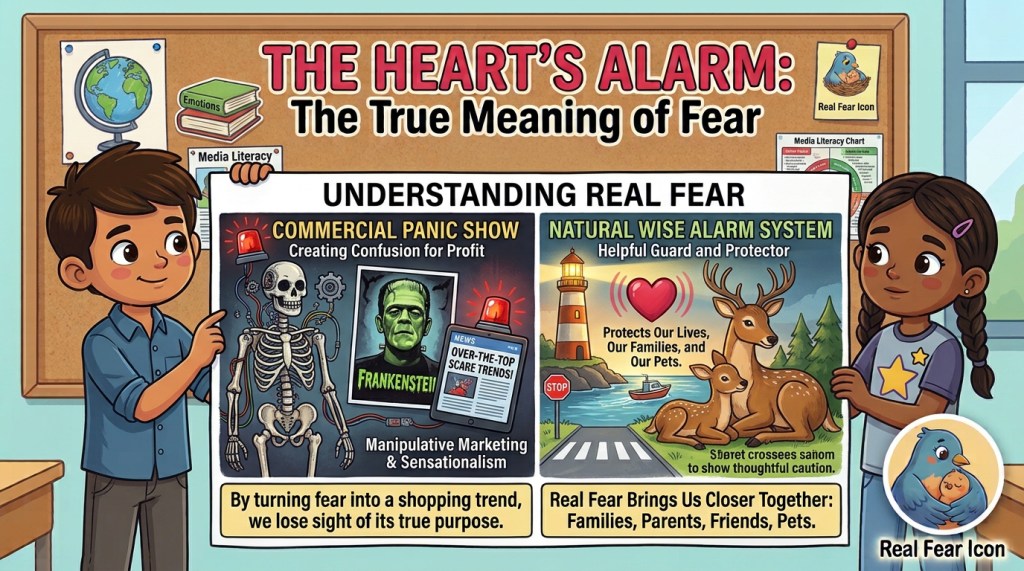 The Heart’s Alarm: The True Meaning of Fear 🧠💡 (Cuento AICLE / Emocrea – 3.º Ciclo&nbsp;Primaria)